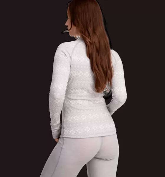 Everest Outdoor Tröjor & T-Shirts<W Wool Underwear Shirt 2 OFFWHITE PATTERN